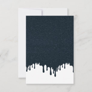 Cartão de RSVP de Gotejamento Branco Personalizado