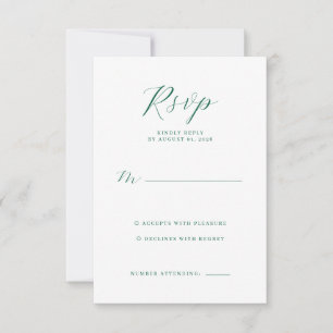 Cartão de RSVP de Hortelã Elegante