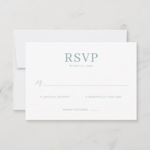 Cartão de RSVP de Hortelã Elegante