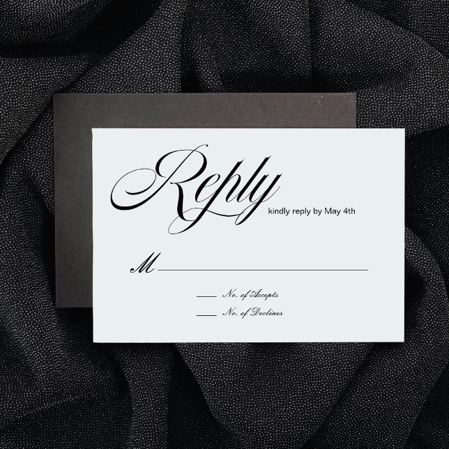 Cartão de RSVP de Luxo em Script (Criador carregado)
