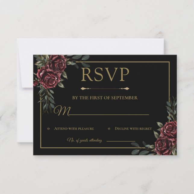 Cartão de RSVP de Luxo Mal-humorado (Frente)