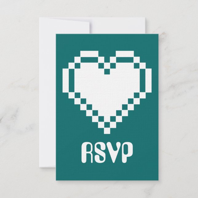 Cartão de RSVP de Modo Multijogador em Teal (Frente)