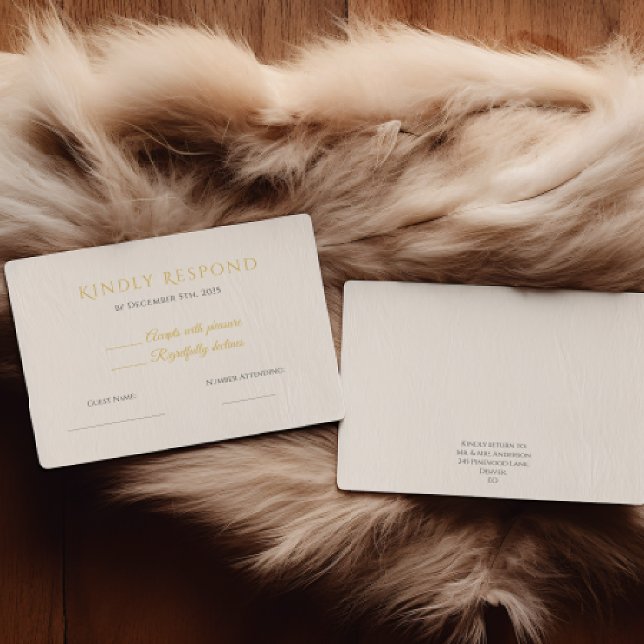 Cartão de RSVP de Natal Rustic Noel | Elegante  (Criador carregado)