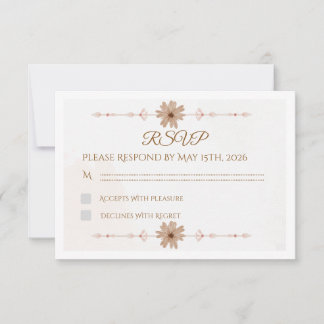 Cartão de RSVP de Noiva com Flores Personalizadas