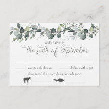 Cartão de RSVP de Samantha & Michael com opções de