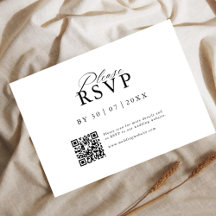 Cartão de RSVP de Site de Código QR Moderno