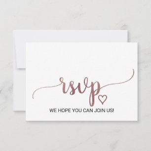 Cartão de RSVP de Site Simples com Caligrafia em D