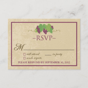 Cartão de RSVP de Vinhedo (Design de Pergaminho)