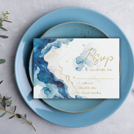 Cartão de RSVP do AZURE Marble Dreams Gala