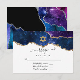 Cartão de RSVP do Bat Mitzvah Galaxy Ágata