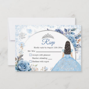 Cartão de RSVP do Floco de Neve Mágico Azul de Nat