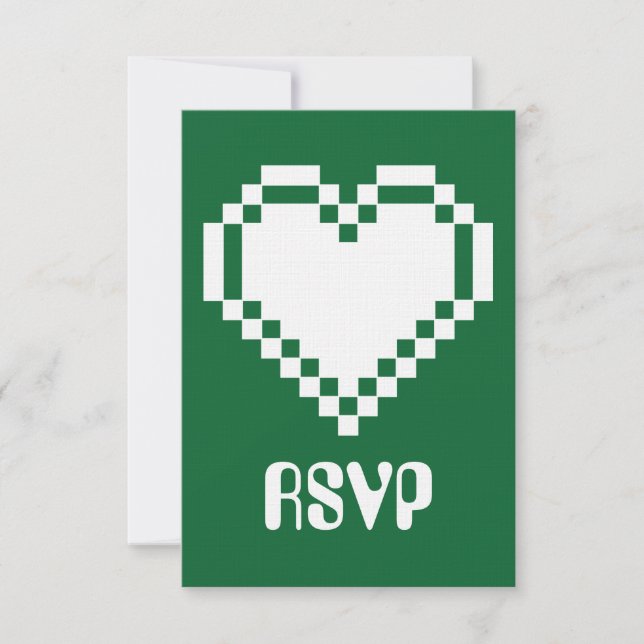 Cartão de RSVP do Modo Multijogador em Verde (Frente)