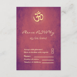Cartão de RSVP do Símbolo OM Casamento Hindu