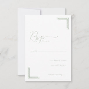 Cartão de RSVP Elegante de Hortelã