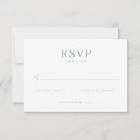 Cartão de RSVP Elegante de Hortelã
