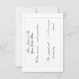 Cartão de RSVP Elegante e Longo