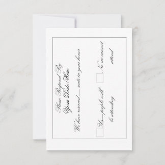Cartão de RSVP Elegante e Longo