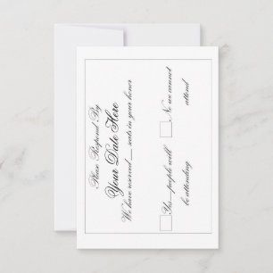 Cartão de RSVP Elegante e Longo