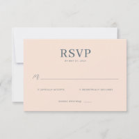 Cartão de RSVP Elegante Peach