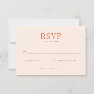 Cartão de RSVP Elegante Pêssego