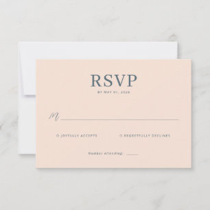 Cartão de RSVP Elegante Pêssego