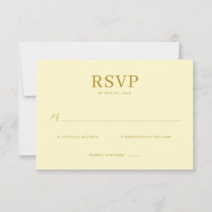 Cartão de RSVP em Ouro Elegante
