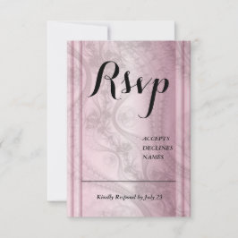 Cartão de RSVP em Rosa Dourado