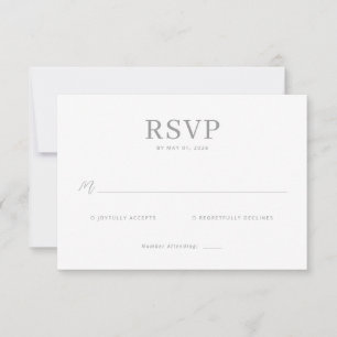 Cartão de RSVP em Tons de Cinza Elegante