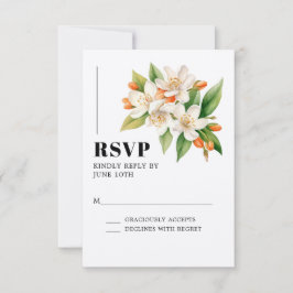 Cartão de RSVP Flor de Laranjeira
