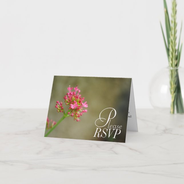 Cartão de RSVP Flor Rosa (Frente)