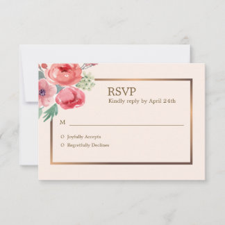 Cartão de RSVP Floral Alegre