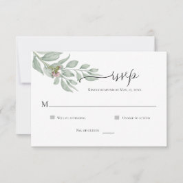 Cartão de RSVP Floral Chic Moderno Simples