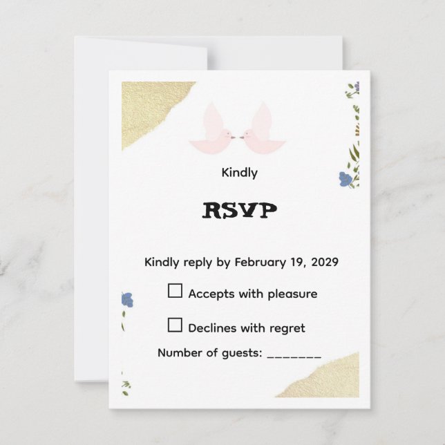 Cartão de RSVP Floral Elegante (Frente)