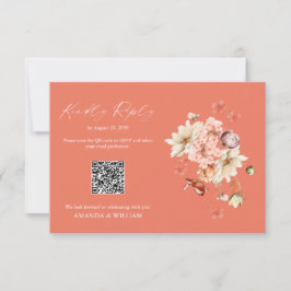 Cartão de RSVP Floral Elegante para Casamentos