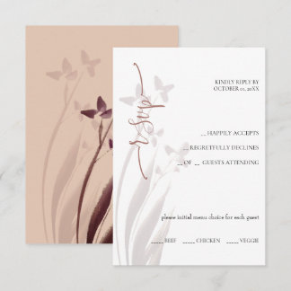 Cartão de RSVP Floral em Aquarela Selvagem e Manch