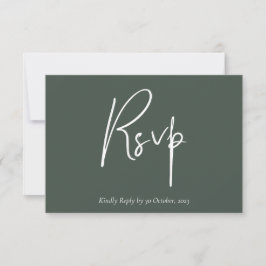 Cartão de RSVP Floral Minimalista