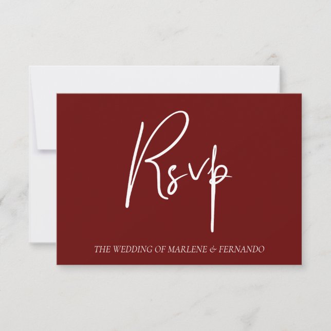 Cartão de RSVP Floral Minimalista (Frente)