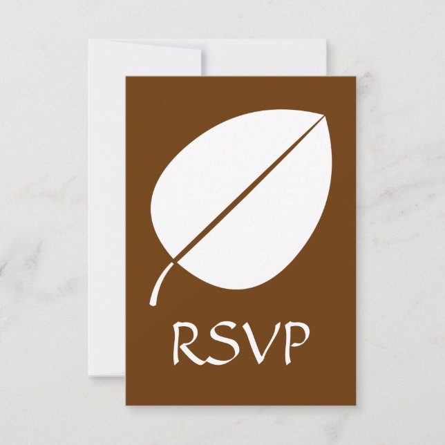 Cartão de RSVP Folhas de Outono em Chocolate (Frente)
