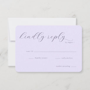 Cartão de RSVP Lavanda Elegante
