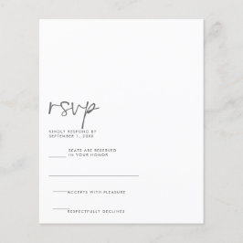 Cartão de RSVP Manuscrito Moderno