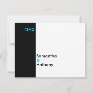 Cartão de RSVP Minimalista Preto e Branco para Cas