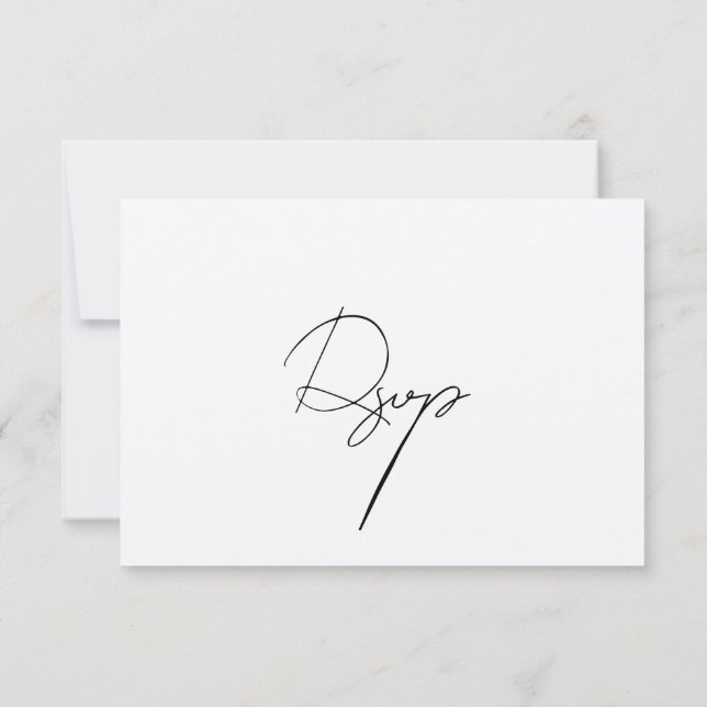 Cartão de RSVP Minimalista Simples e Elegante (Verso)