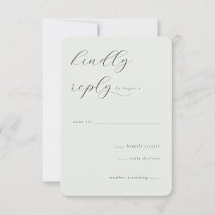 Cartão de RSVP Neutro Elegante