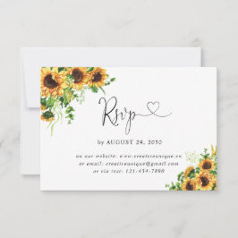 Cartão de RSVP Online de Casamento com Flores Amar