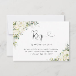 Cartão de RSVP Online de Casamento com Flores Bran