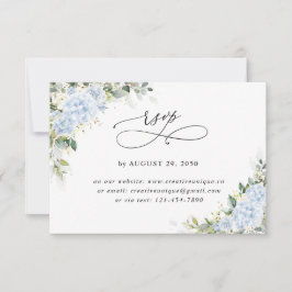 Cartão de RSVP Online de Casamento Floral de Hortê