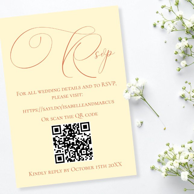 Cartão de RSVP para Site de Casamento com Tons de  (Soft Sunset Hues Wedding Website RSVP)