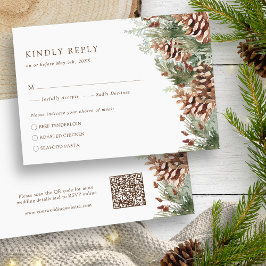 Cartão de RSVP Pine Winter