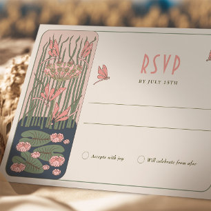Cartão de RSVP Pink Belle Époque Dragonfly Love Ar