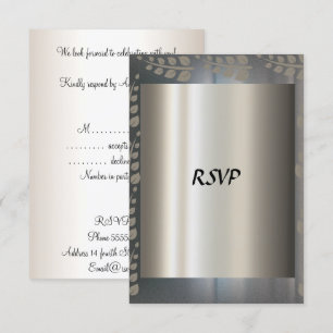 Cartão de RSVP Prata